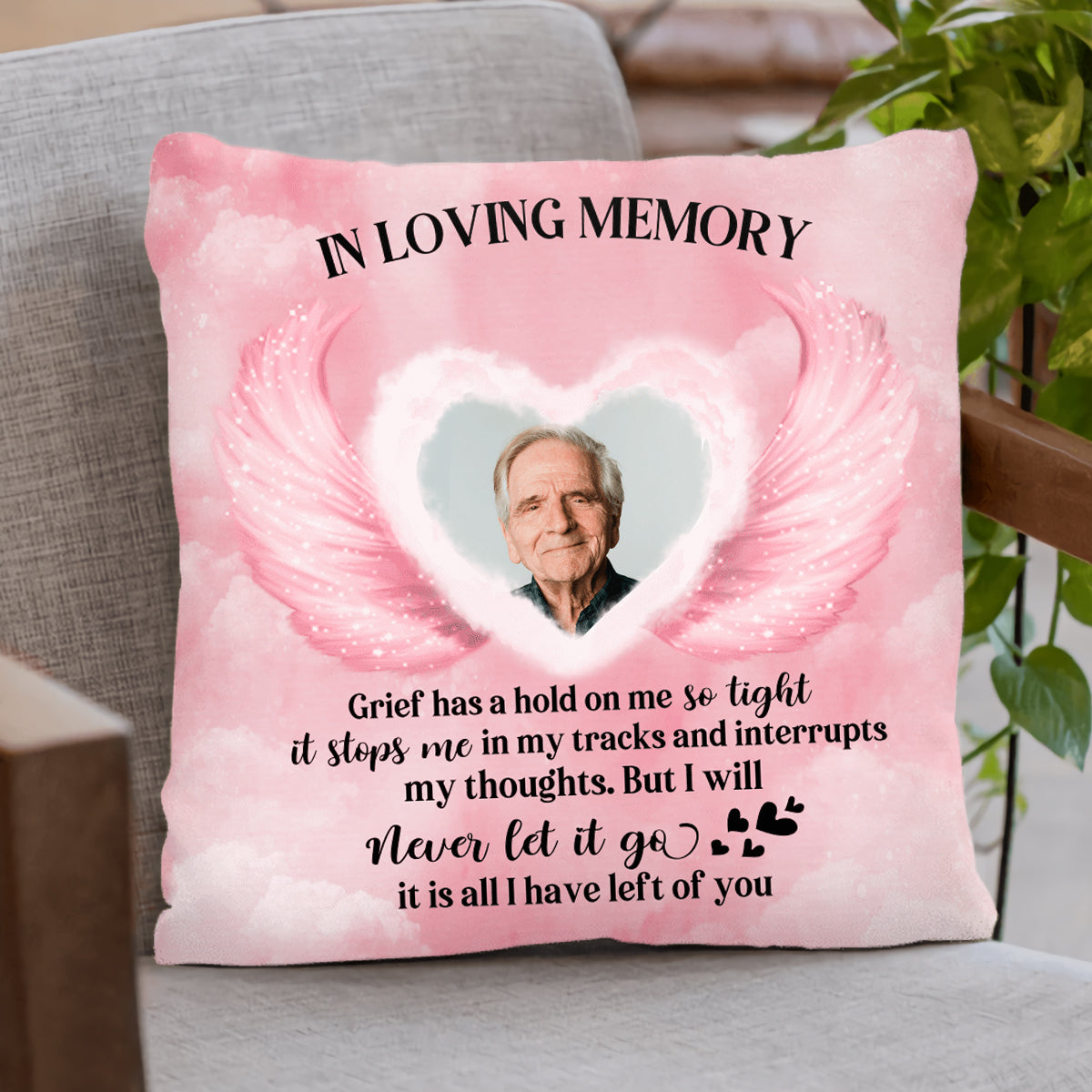 In Loving Memory I Will Never Let It Go Personalized Upload Photo Pillowcase