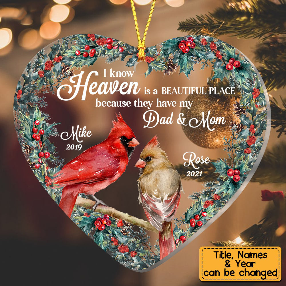Heaven Is A Beautiful Place Heart Acrylic Ornament