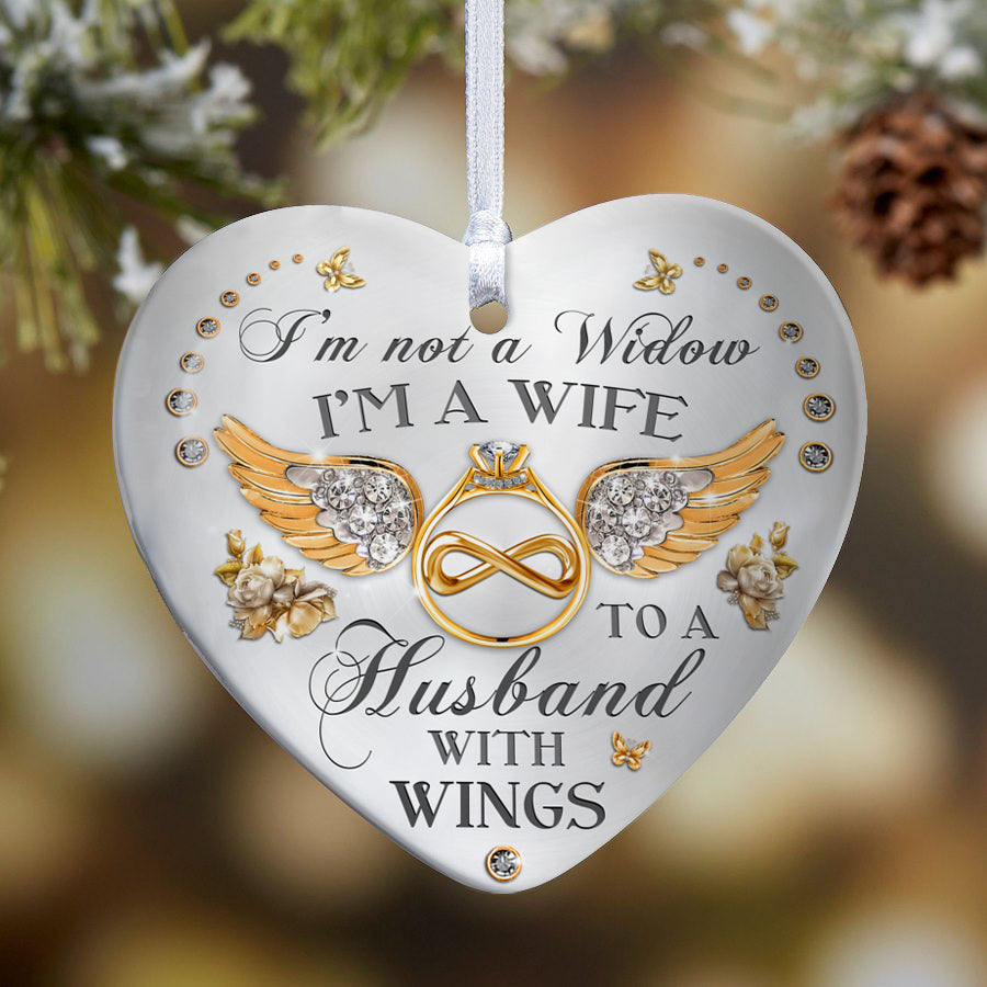 Im Not A Widow Heart Memorial Ornament (Porcelain)