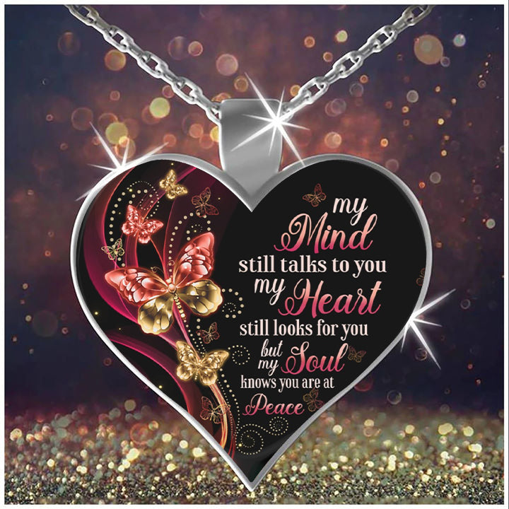 My Mind Still Talks To You Heart Necklace