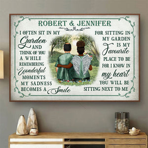 I Often Sit In My Garden Widow Old Couple - Memorial Gift - Personalized Custom Poster