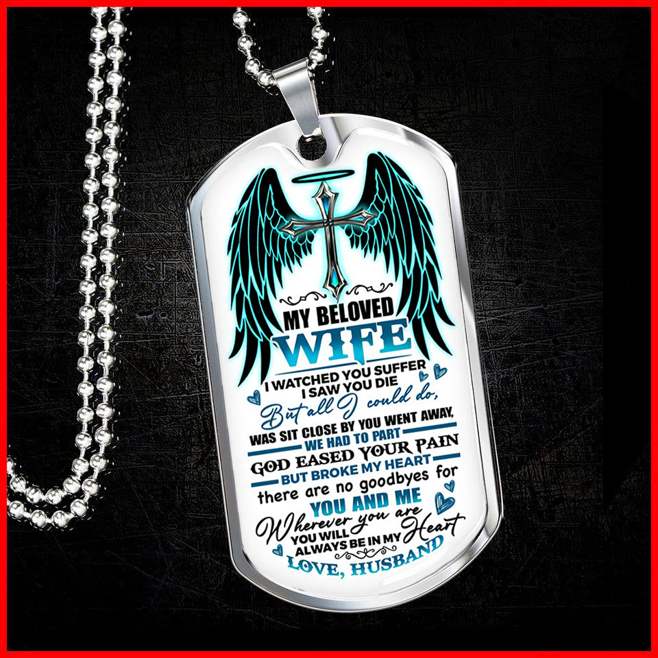 My Beloved Wife from Husband Dog Tag Necklace