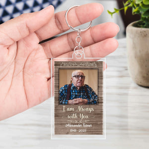 Custom Photo Always On My Mind Forever In My Heart - Memorial Gift For Family - Personalized Custom Rectangle Acrylic Keychain