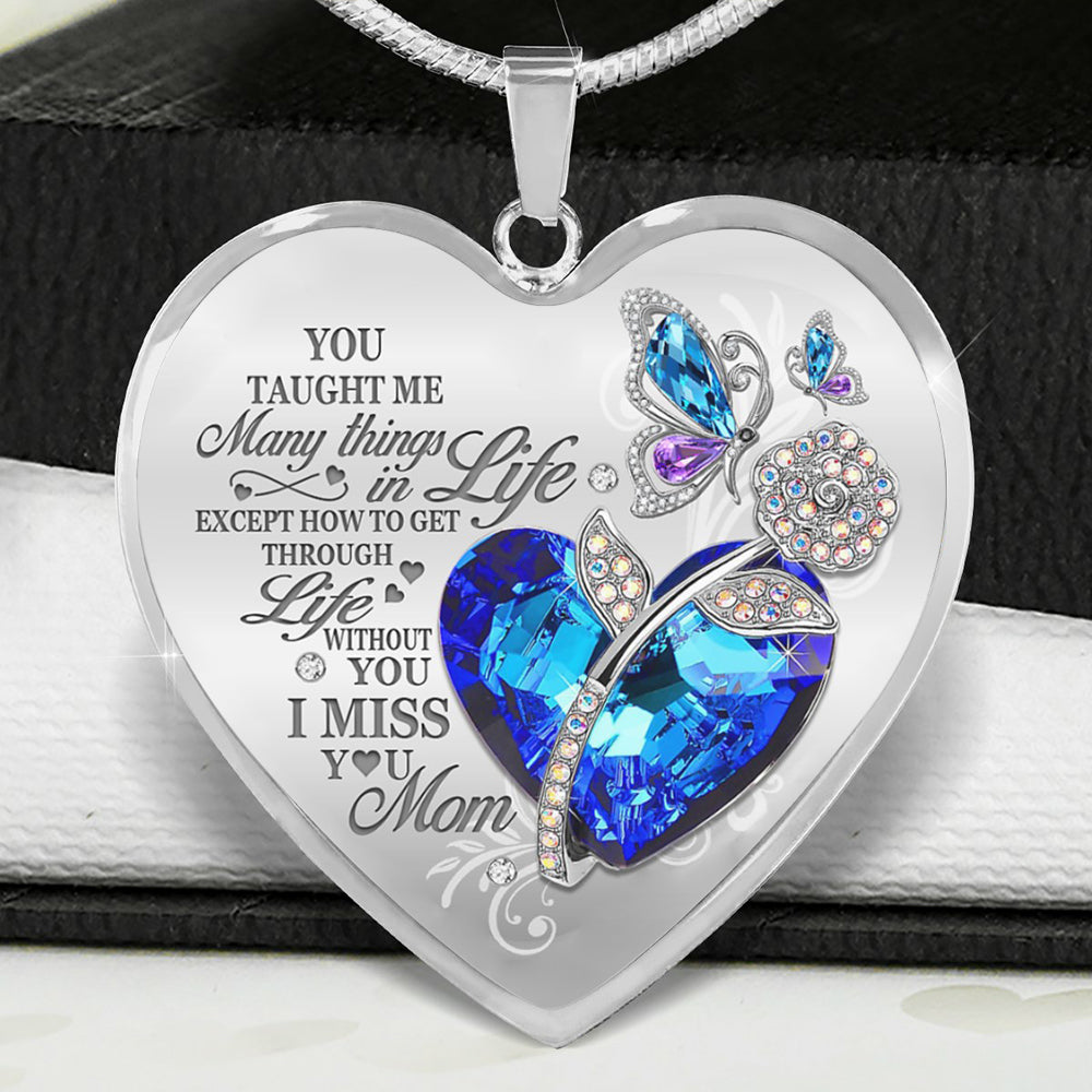 Miss You Mom Heart Necklace