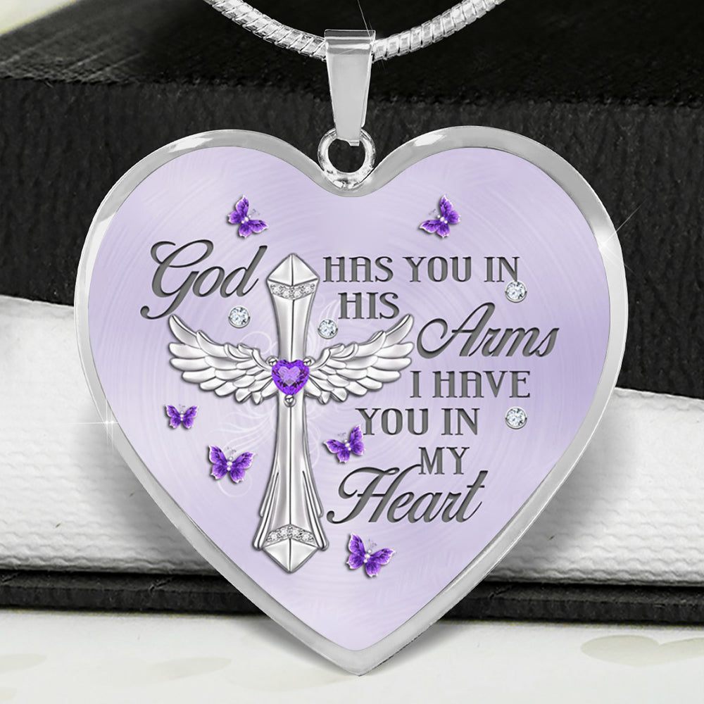 God Has You In His Arms Heart Necklace