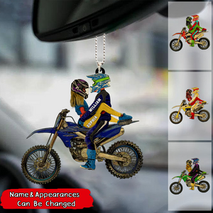 Personalized Motocross Ornament,Vintage Style,Dirt Bike Gift For Couples