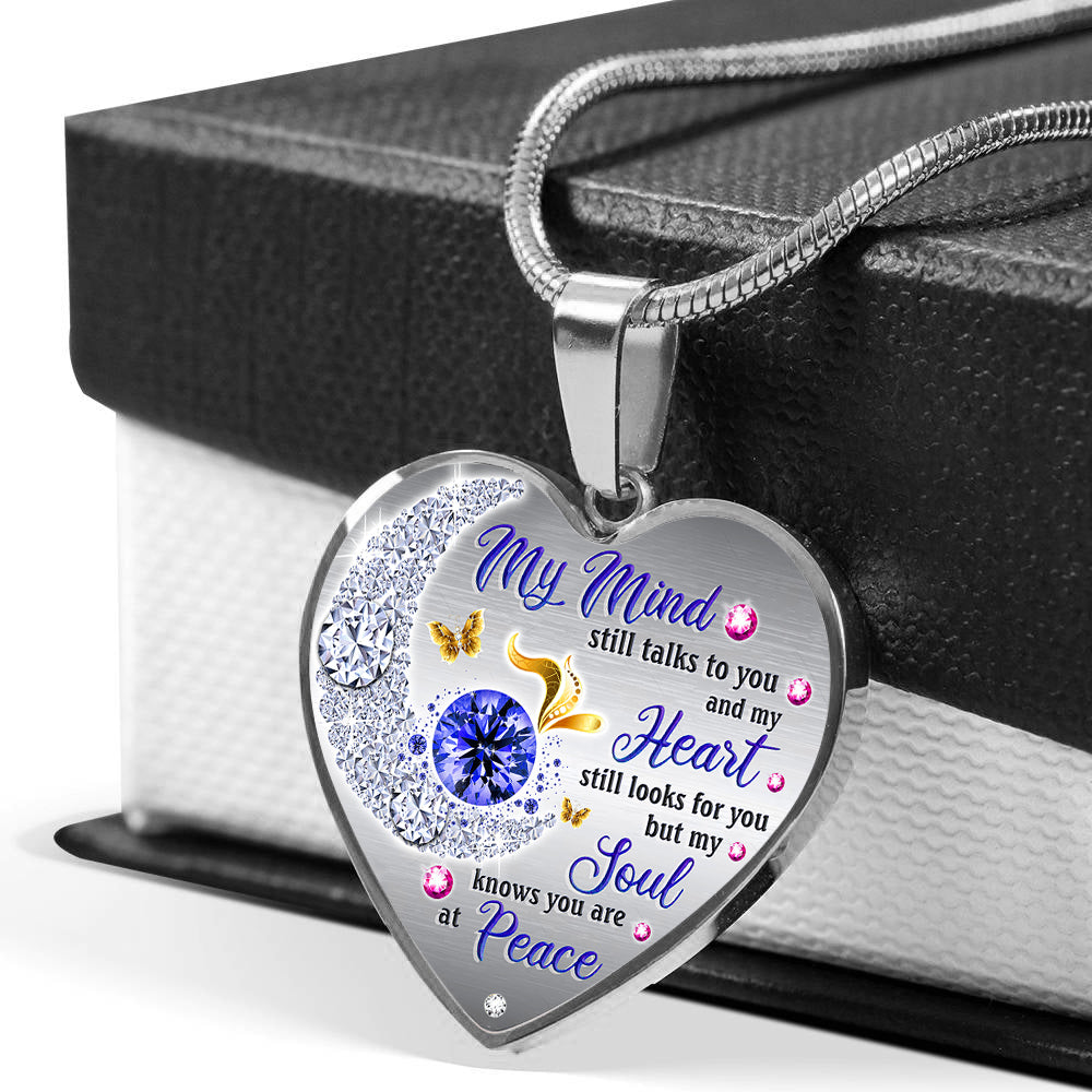 My Mind Still Talks To You Heart Necklace