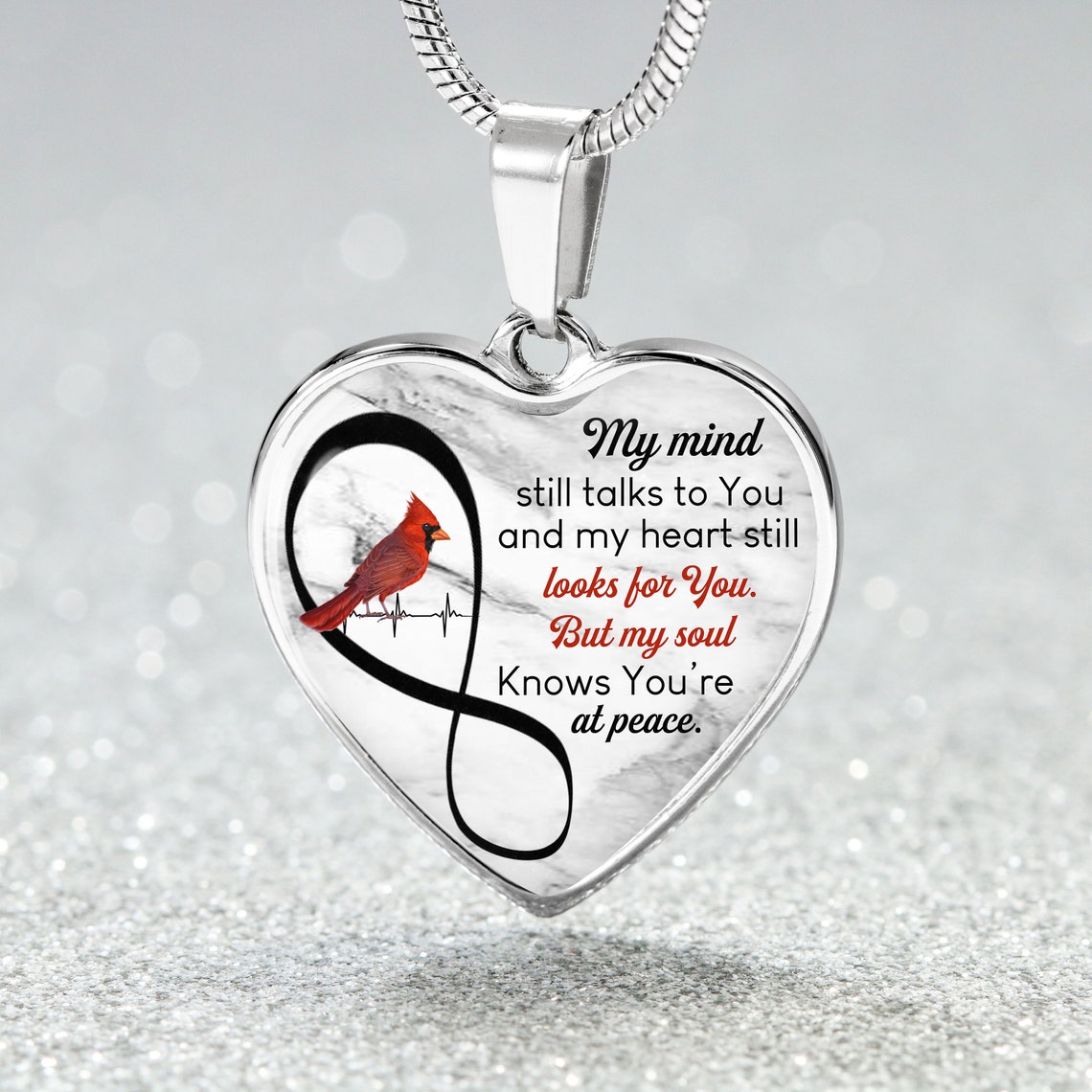 Memorial Cardinal Necklace - My Mind Still Talks To You
