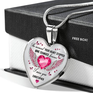 The Moment Your Heart Stopped Heart Necklace
