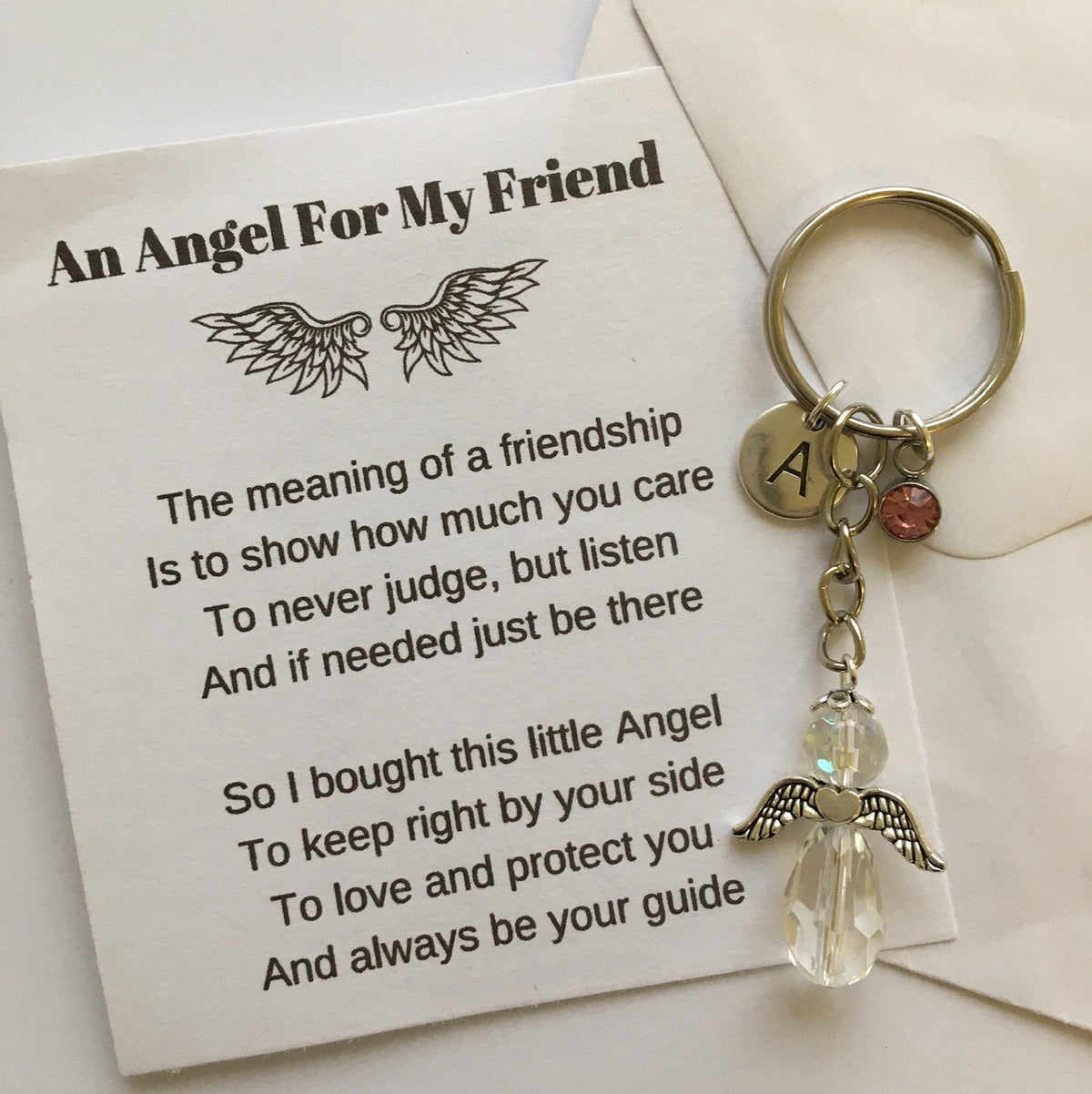 Personalized Guardian Angel Keychain - Best Friend Gift🎁