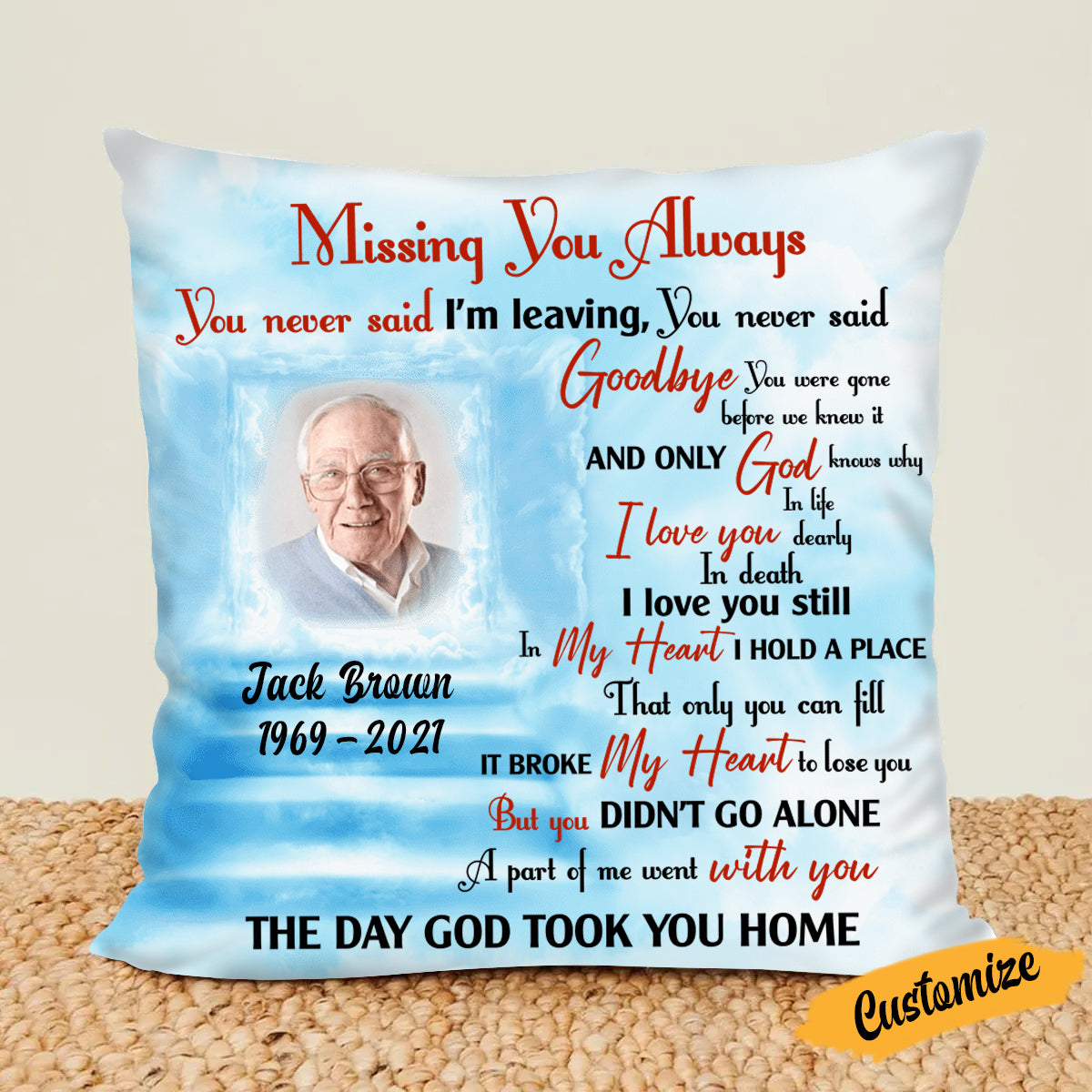Memorial Gift For Family - Missing You Always Personalized Pillowcase