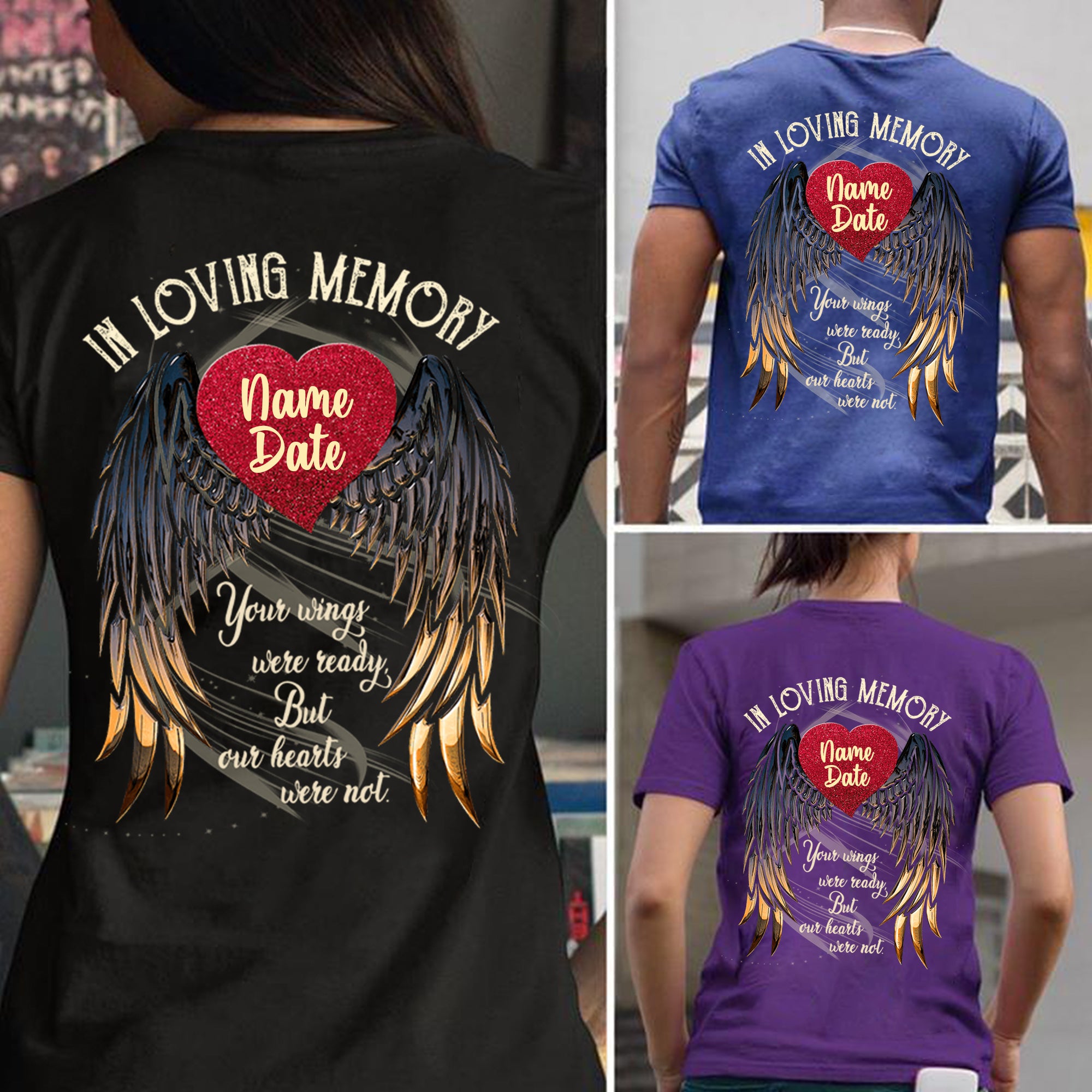 Personalized Angel Wings In Loving Memory T-shirt