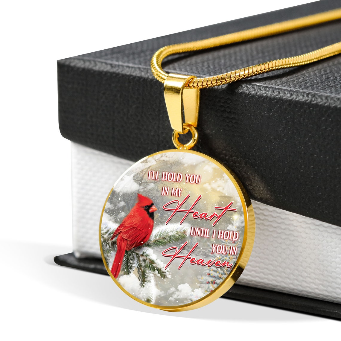 Memorial Cardinal Necklace - Circle Pendant Necklace