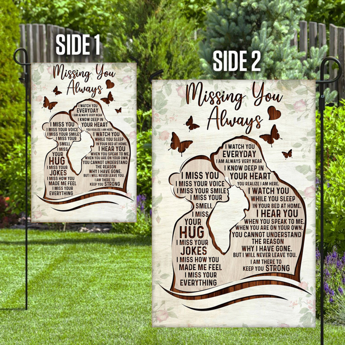 Missing You Always I Watch You Every Garden Flag