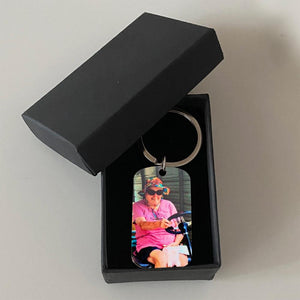 I Will Carry You With Me Memorial Personalized Upload Photo Stainless Steel Keychain