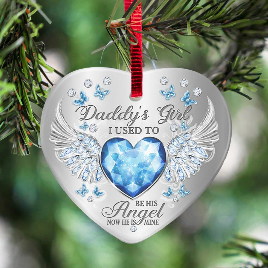 Daddys Girl Birthstone Heart Ornament (Porcelain)
