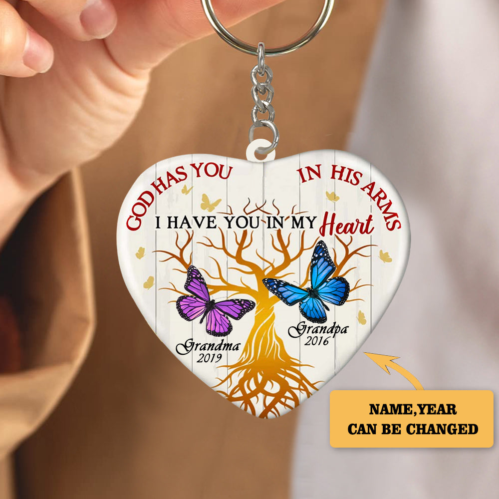 Personalized Butterfly Memorial Keychain