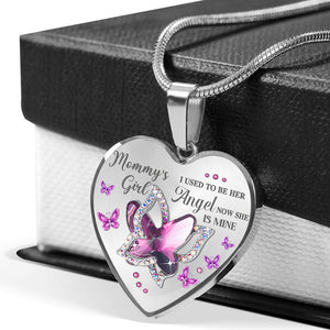 Mommy's Girl Butterfly Heart Necklace