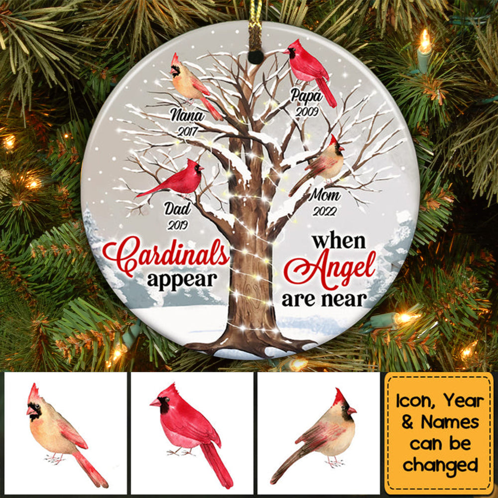 Cardinals Appear When Angels Are Near Circle Ceramic Ornament