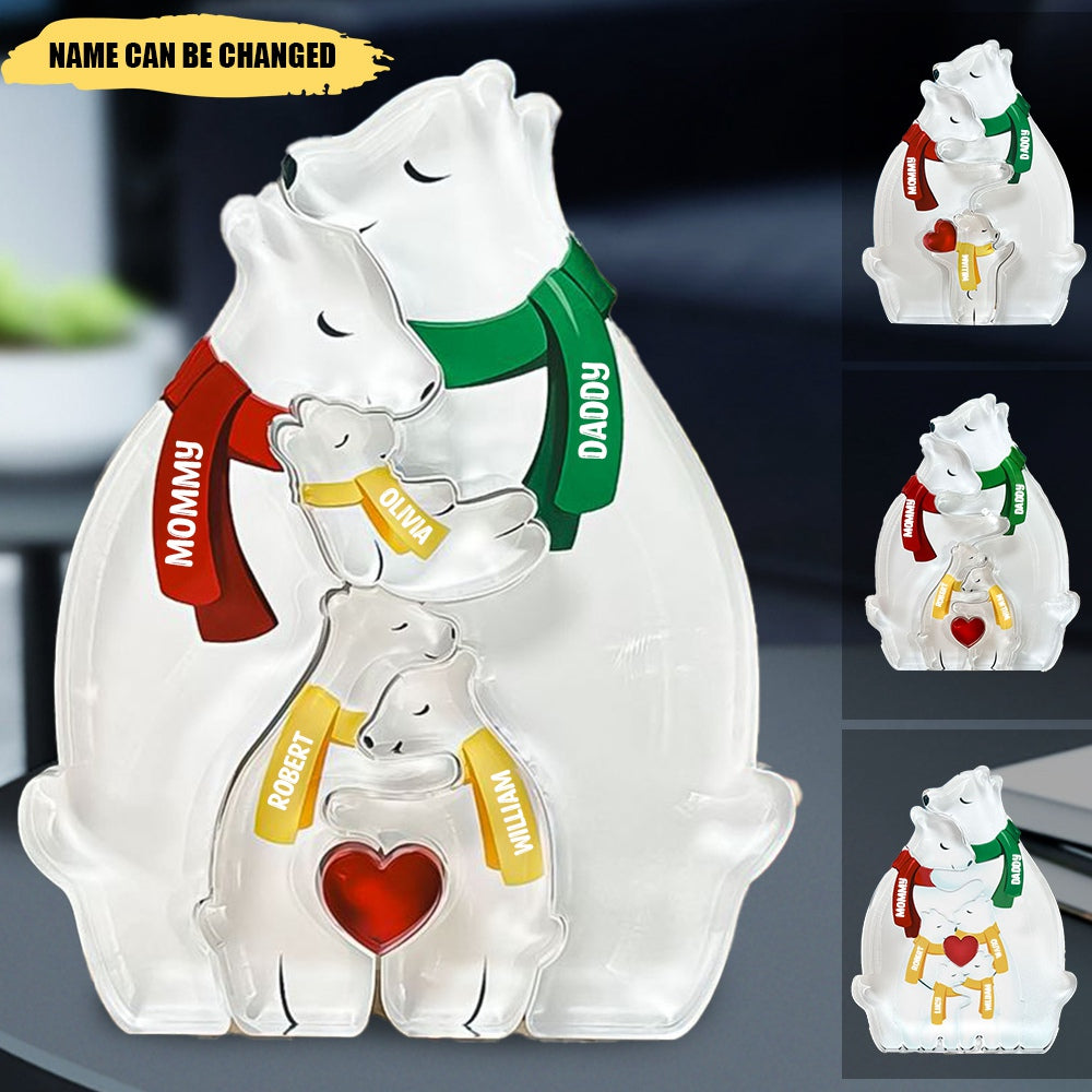 Hugging Bear Family - Personalized Acrylic Bear Family Puzzle
