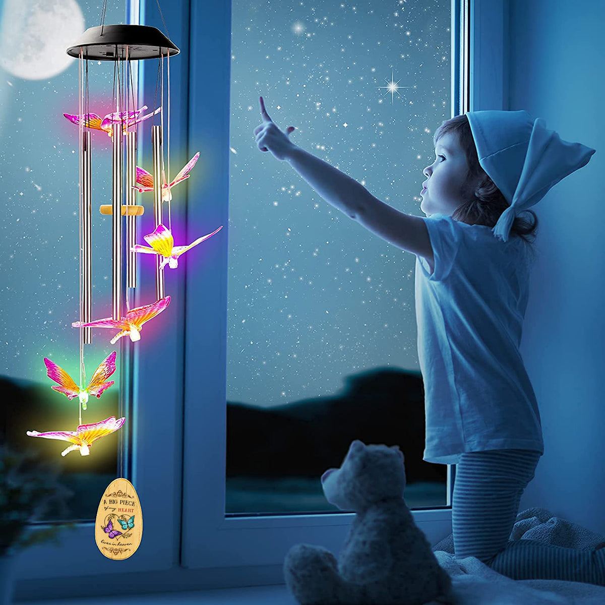 My Love in Heaven Solar Butterfly Wind Chimes