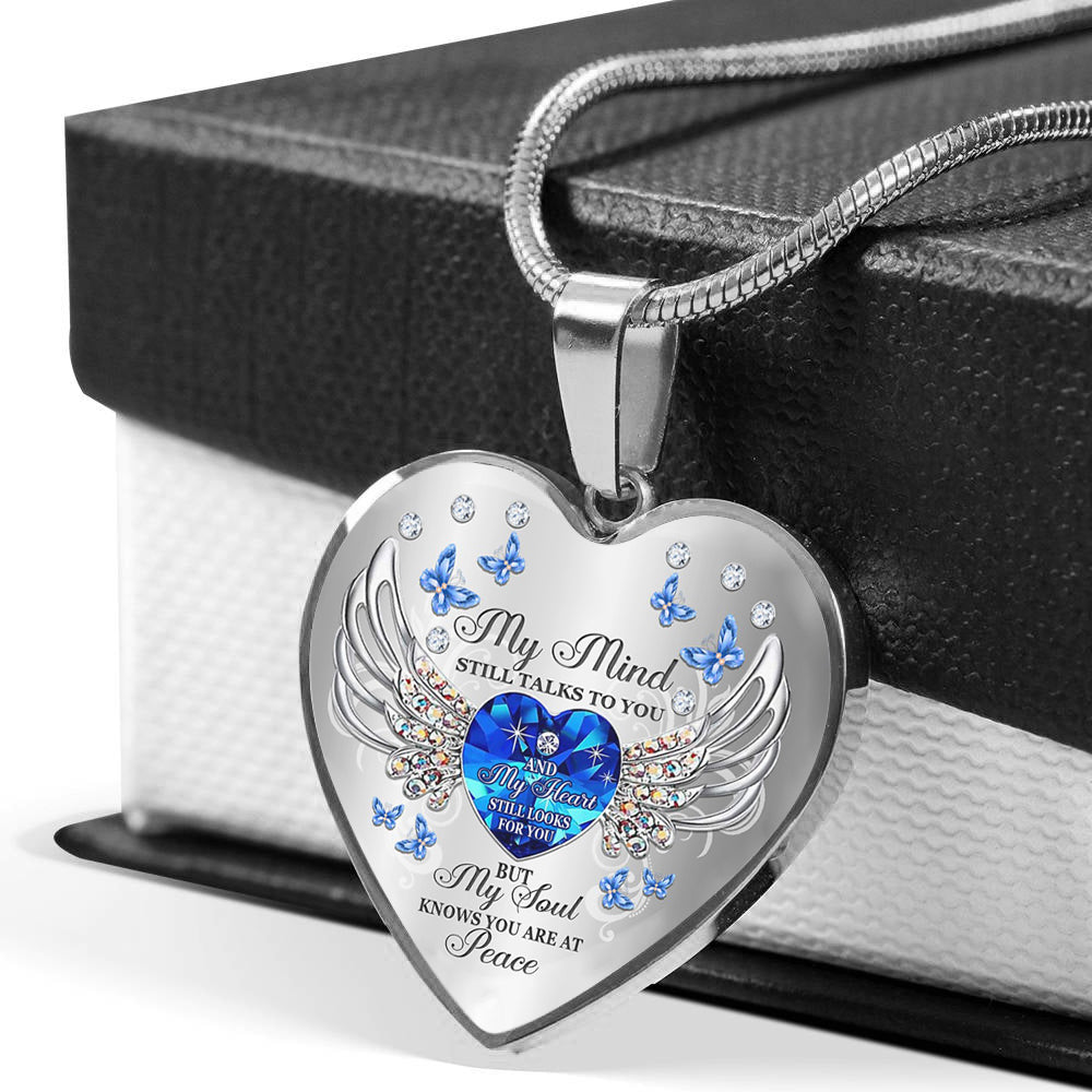 My Mind Still Talks To You Heart Necklace