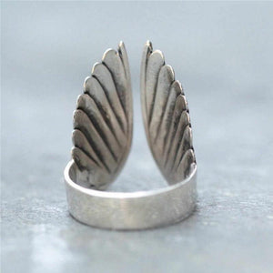 Angel Wing Silver Adjustable Ring