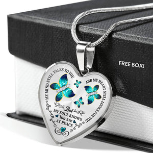 Butterfly My Mind Still Talks To You Heart Necklace