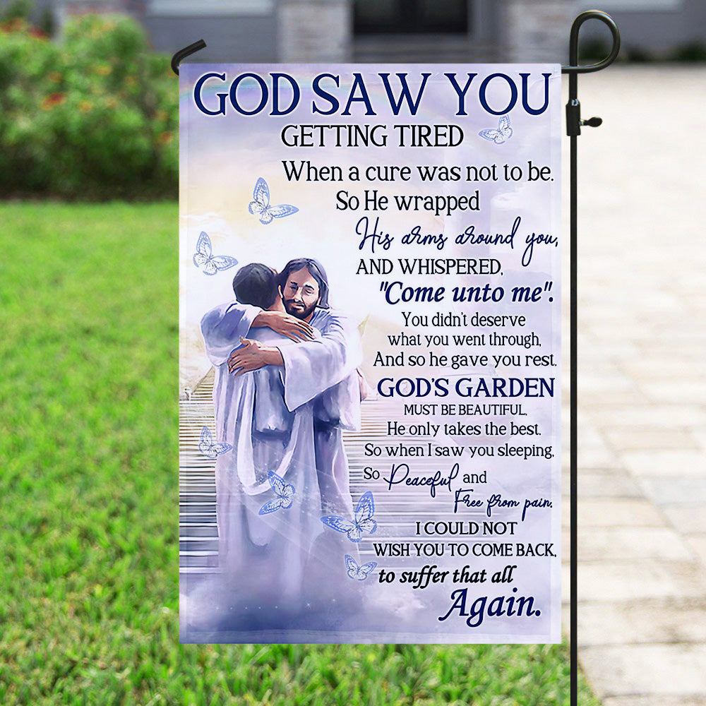 God Saw You Memorial Garden Flag