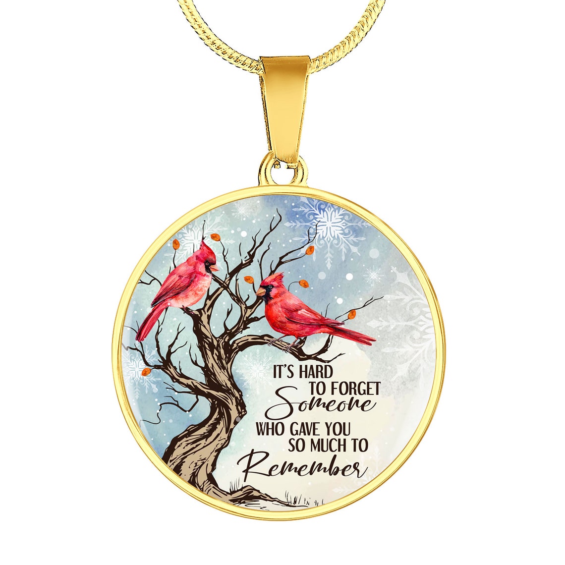 Memorial Cardinal Necklace - Circle Pendant Necklace