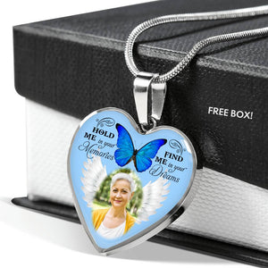 Hold Me In Your Memories Personalized Photo Heart Necklace