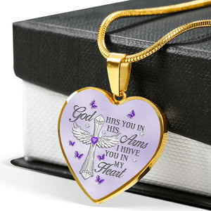 God Has You In His Arms Heart Necklace