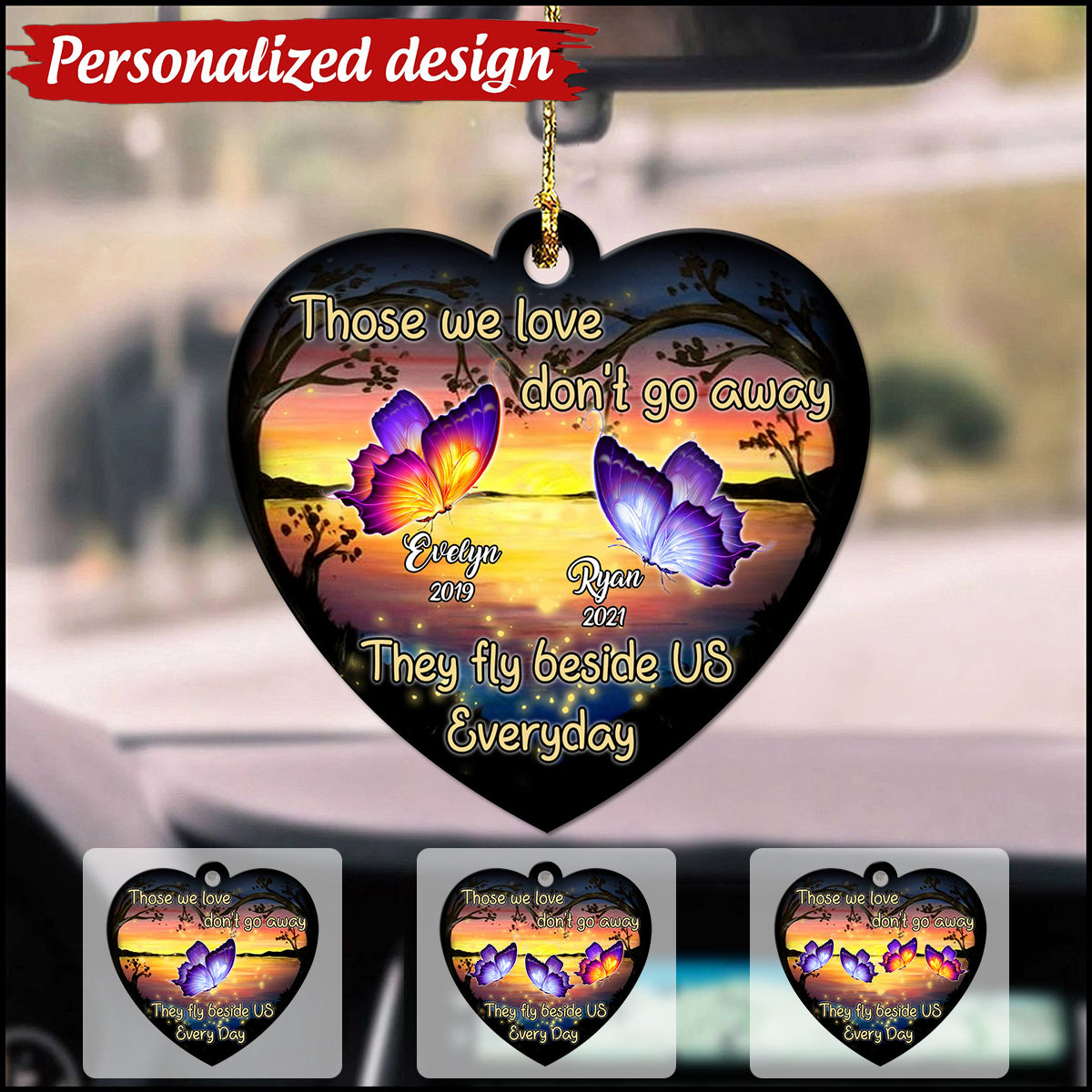 Personalized Those We Love Don't Go Away Heart Memorial Ornament