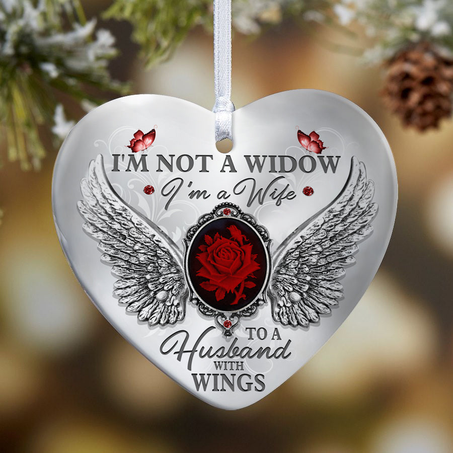 Im Not A Widow Heart Memorial Ornament (Porcelain)