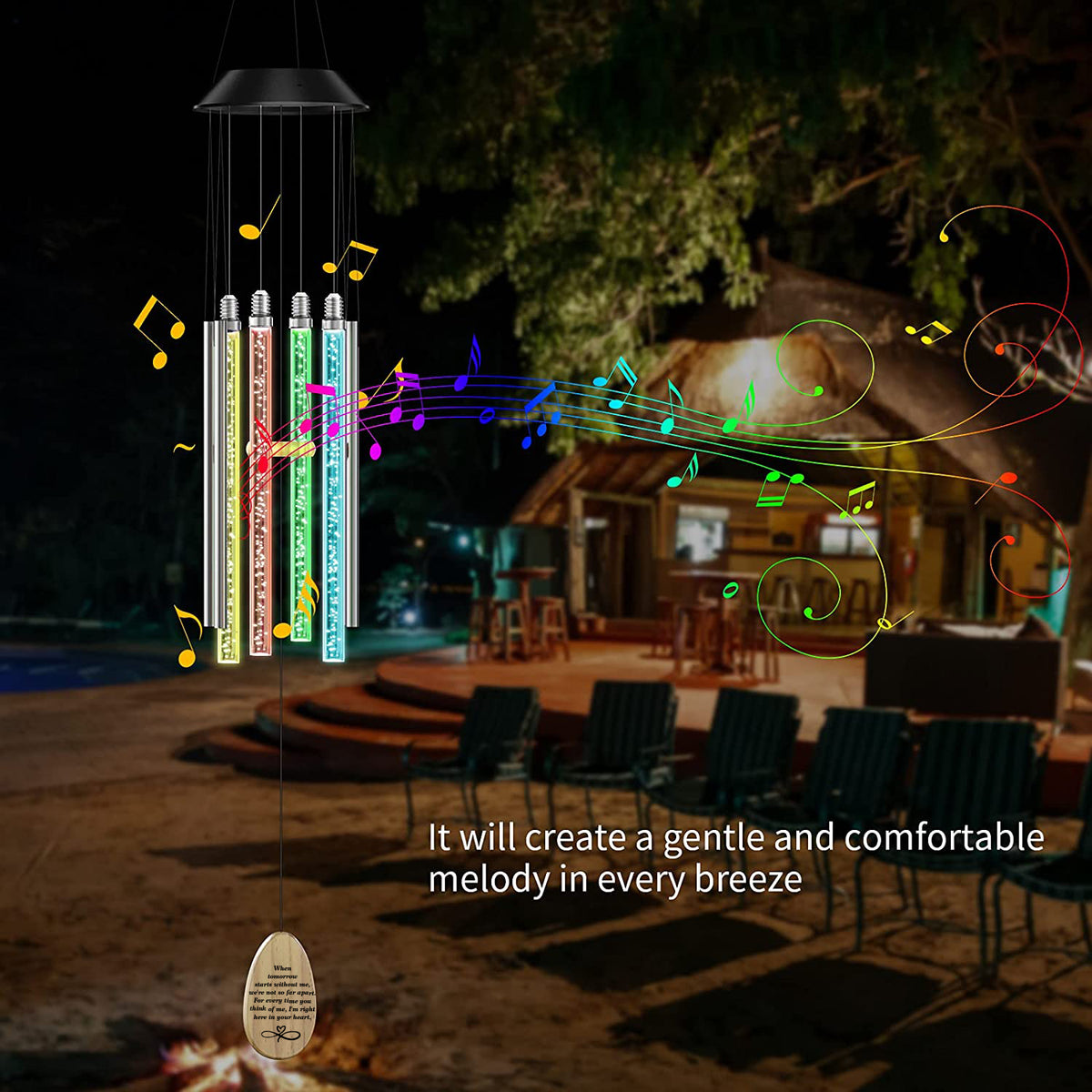 Solar Powered Musical Wind Chimes