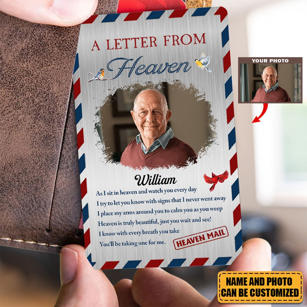 A Letter From Heaven - Personalized Aluminum Photo Wallet Card