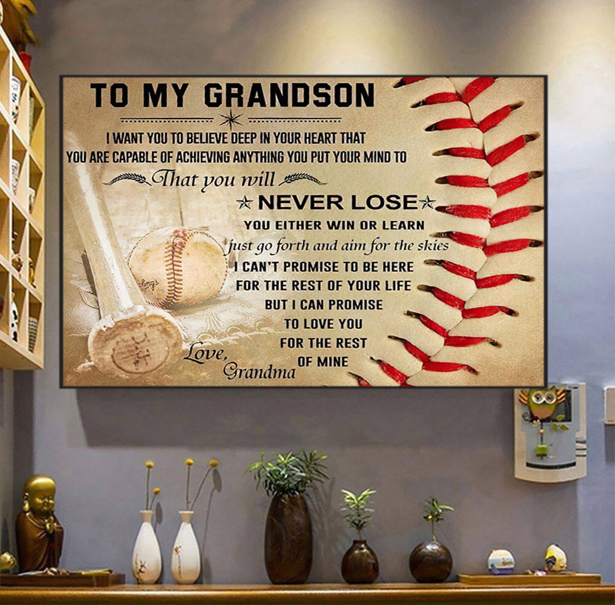 To My Grandson - Never Lose Horizontal Poster
