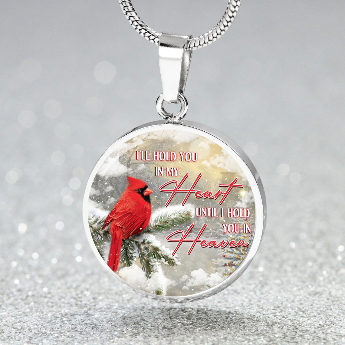 Memorial Cardinal Necklace - Circle Pendant Necklace