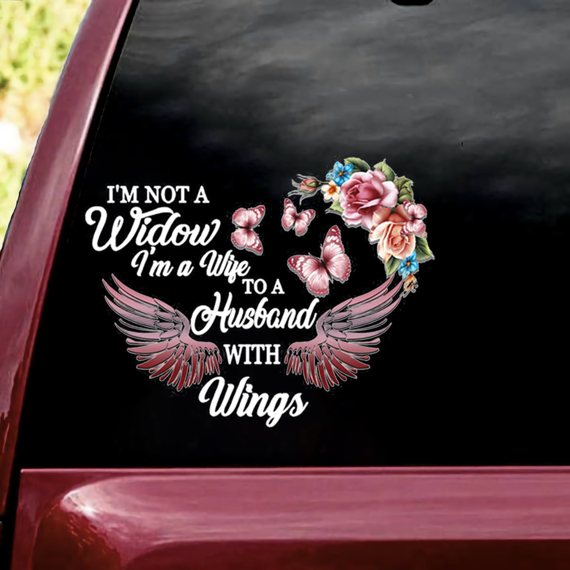 I'm Wife To A Husband With Wings Decal