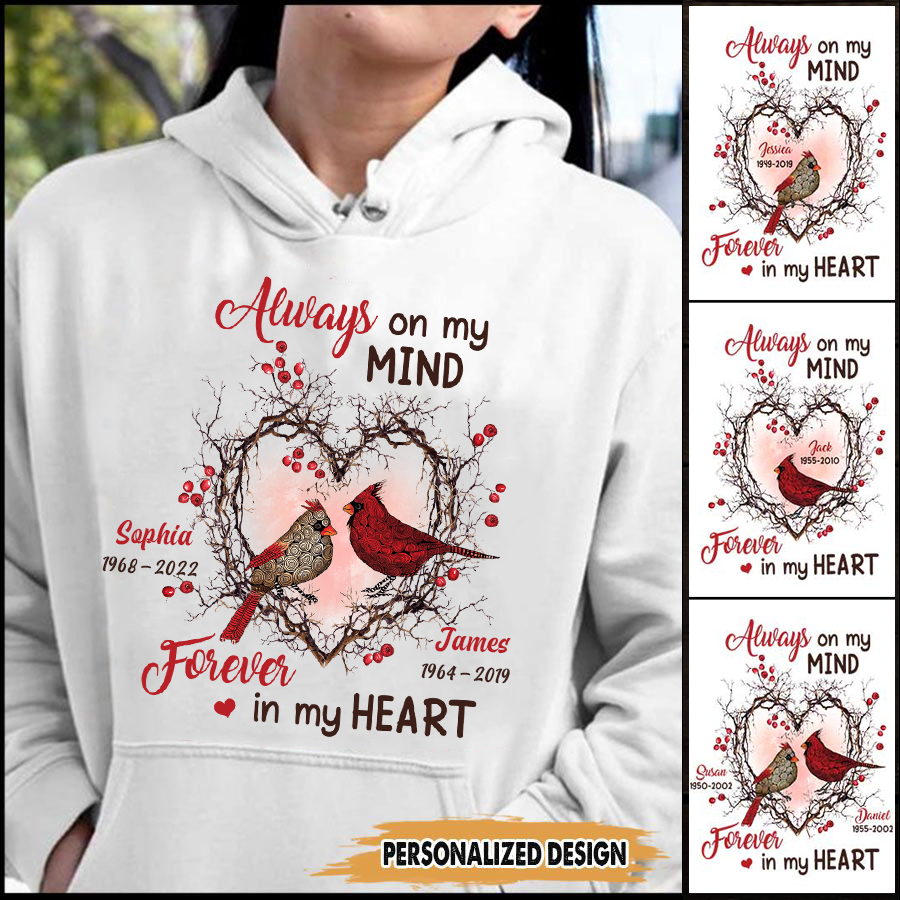Always On My Mind Forever In My Heart Personalized All Over Print Hoodie