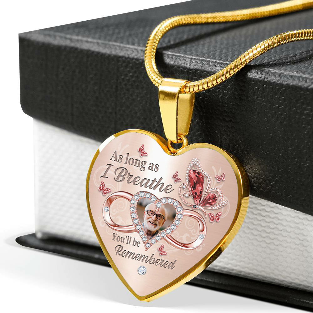 As Long As I Breathe Personalized Heart Necklace