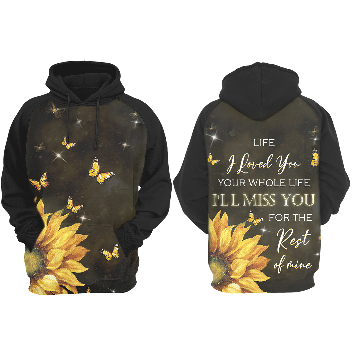 I'll Miss You For The Rest of Mine Personalized All Over Print Hoodie