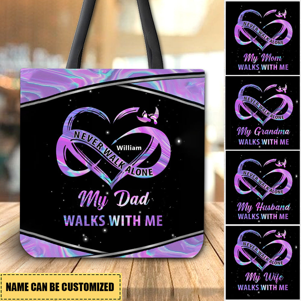 Personalized Never Walk Alone Memorial Tote Bag