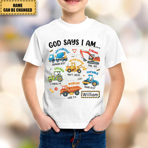 Gifts For Grandson Construction Machines I Am Kid T Shirt