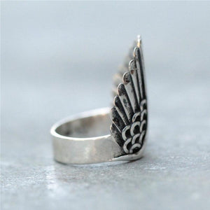 Angel Wing Silver Adjustable Ring