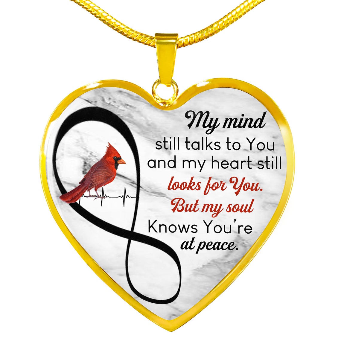 Memorial Cardinal Necklace - My Mind Still Talks To You