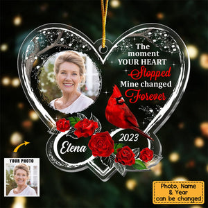 Personalized Memorial Cardinal The Moment Your Heart Stopped Ornament
