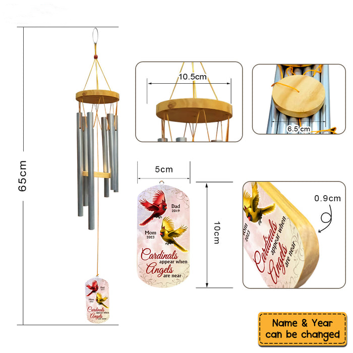 Gift For Mom Loss Dad Loss Memorial Cardinals Appear When Angels Are Near Wind Chimes