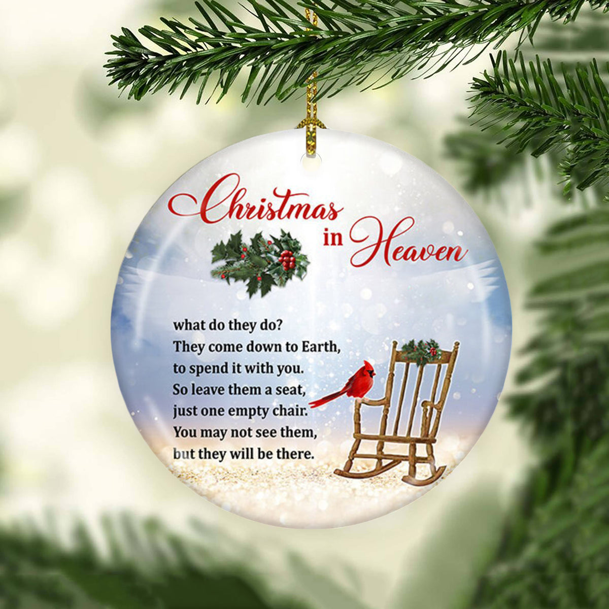 Christmas in heaven ornament (Porcelain)