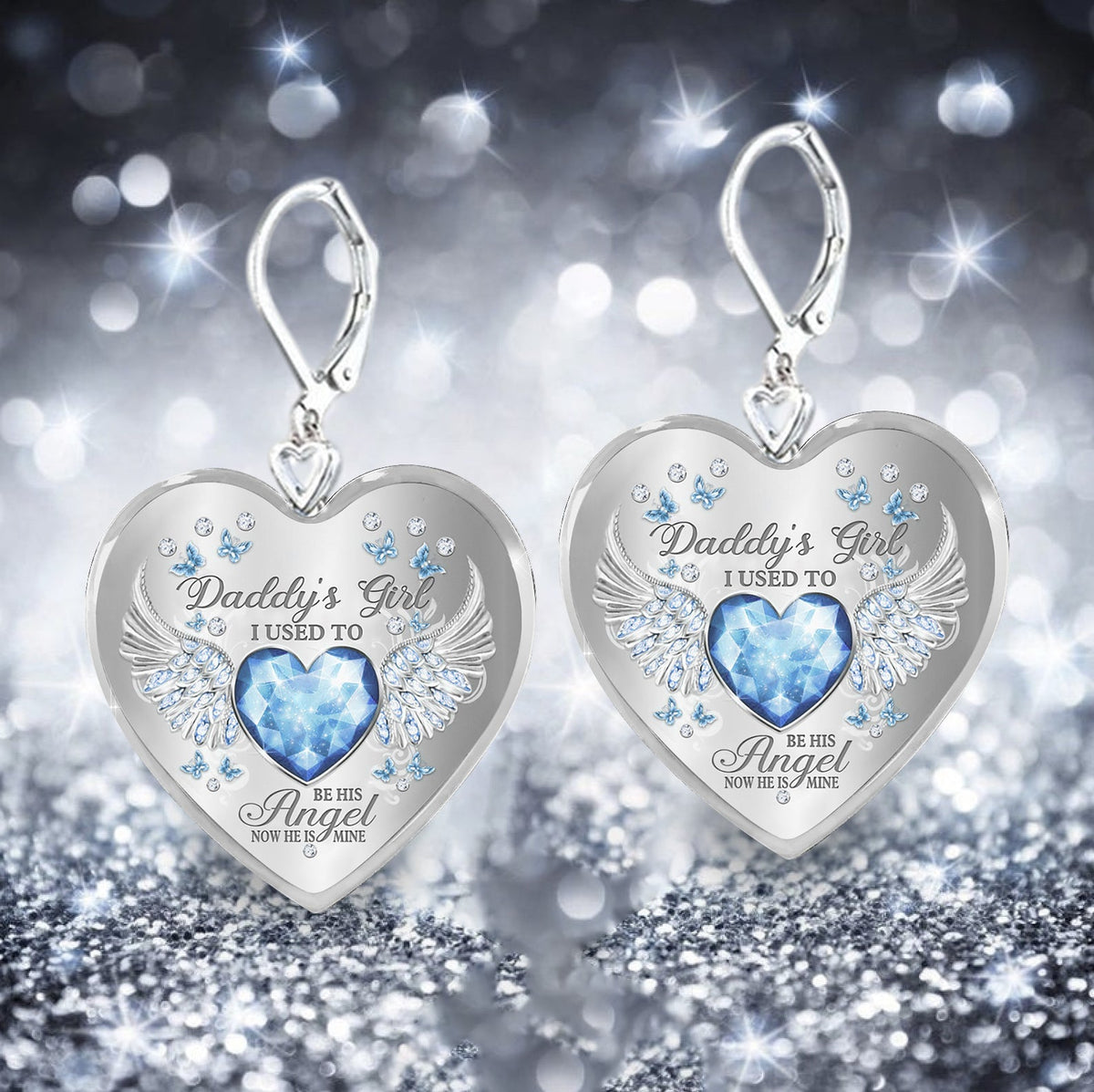 Daddy's Girl Birthstone Heart Earring